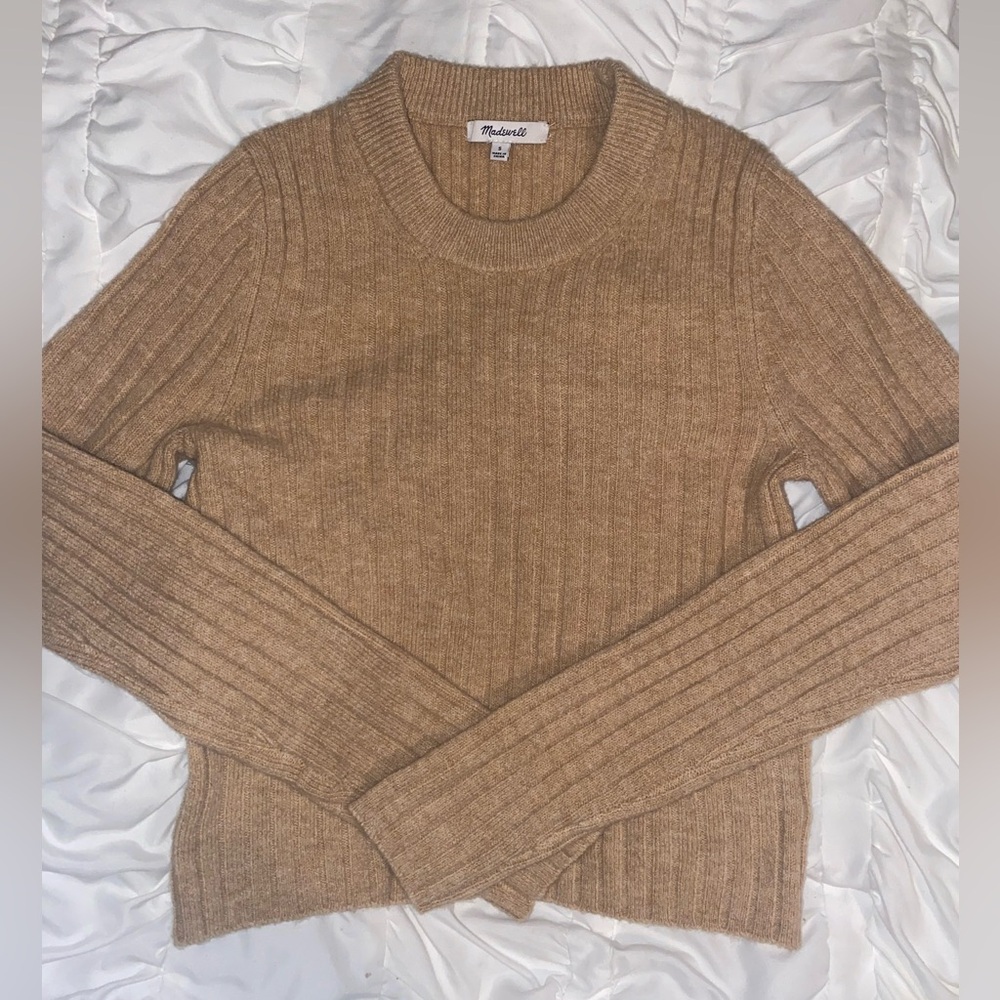 Tan Madewell Crew Cut Sweater